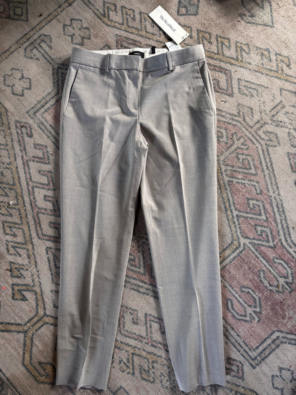 Theory Women's Light Gray Tailored Trousers